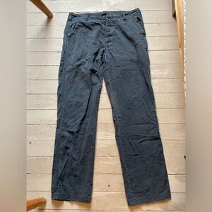 Blue Wide-Fit Cotton Pants